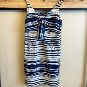 CAbi Navy Blue and White Dress